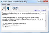 Captura Internet Explorer Password Recovery Utility