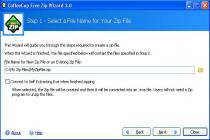 Captura CoffeeCup Free Zip Wizard