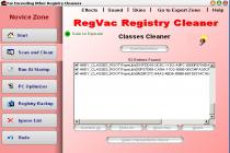 Captura RegVac Registry Cleaner